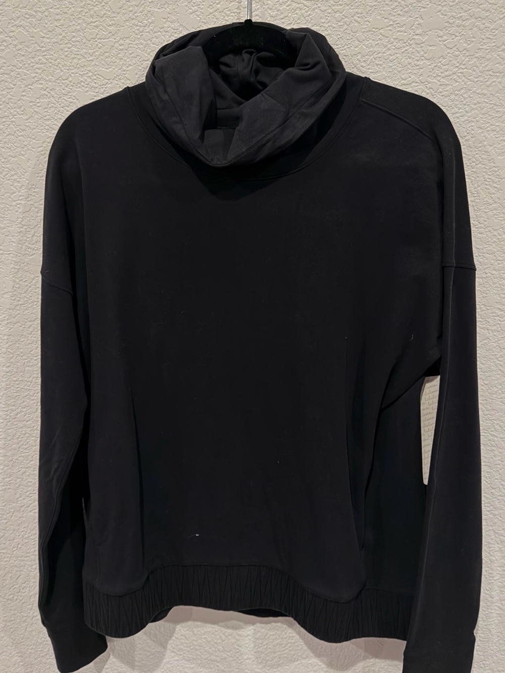 Lululemon Women’s Stress Less Pullover Black Funnel Neck Sweatshirt